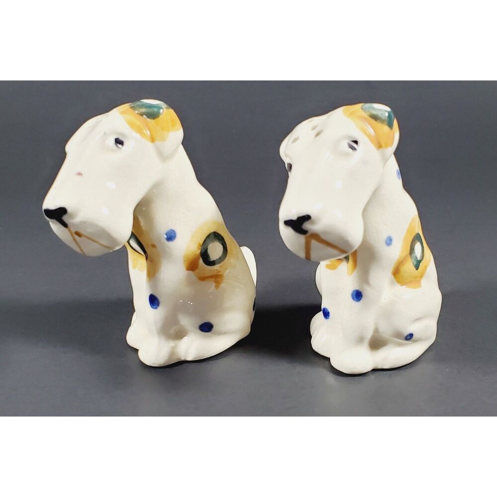 Vtg Made in Occupied Japan Dog Salt & Pepper Shakers Scottie Terrier Schnauzer